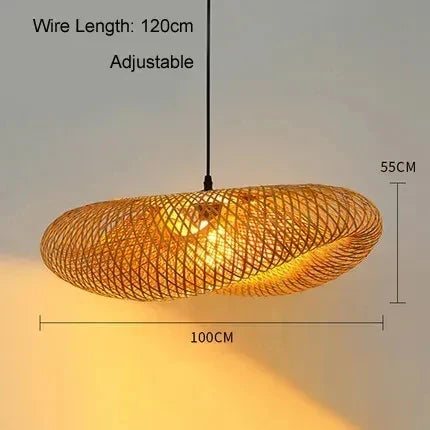 EcoLantern - Lámpara colgante LED vintage de bambú 