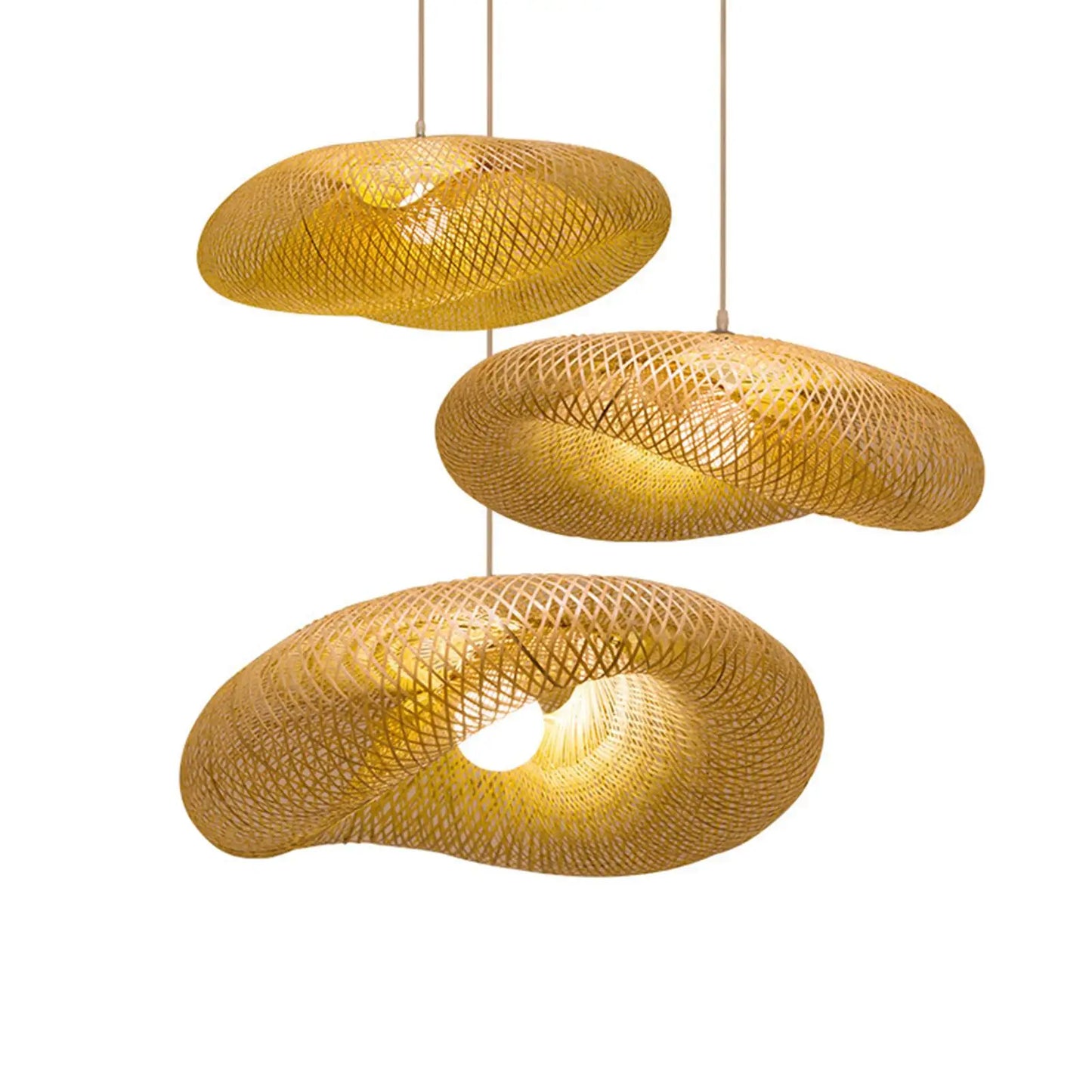 EcoLantern - Lámpara colgante LED vintage de bambú 
