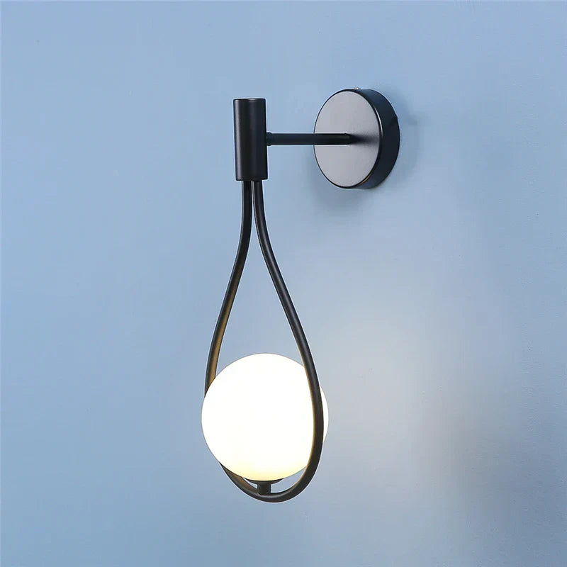 ZenithGlass - Metalen Glazen Bol Wandlamp