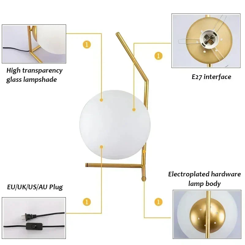 UrbanElegance - Lámpara de hogar vidriada minimalista moderna