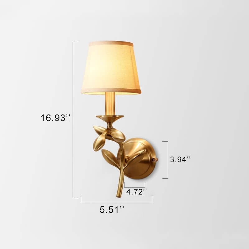 LumiFlora - Moderne wandlamp met 1 arm en plantenmotief van stof