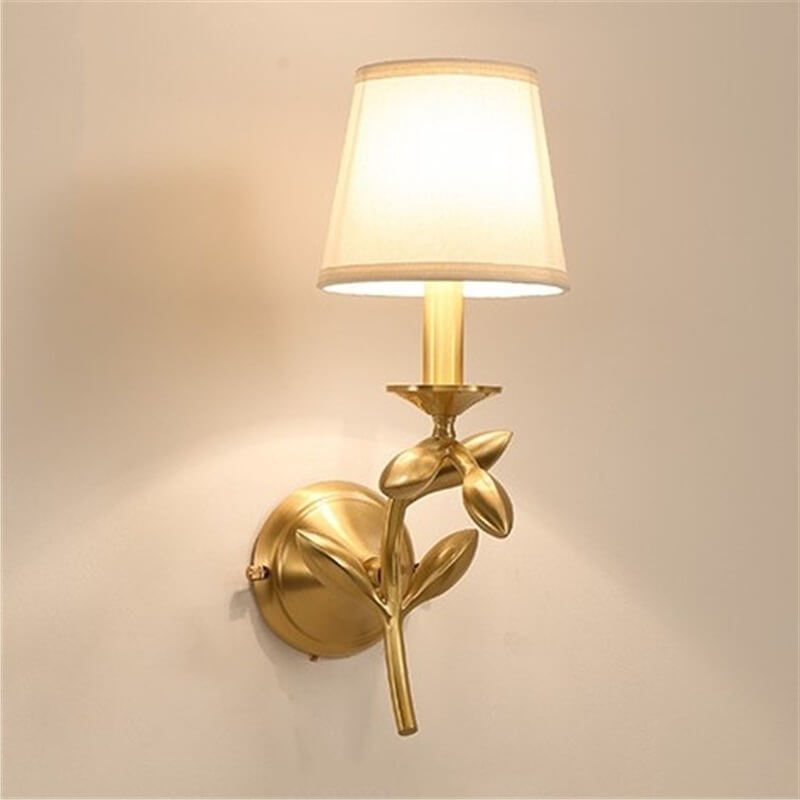 LumiFlora - Moderne wandlamp met 1 arm en plantenmotief van stof