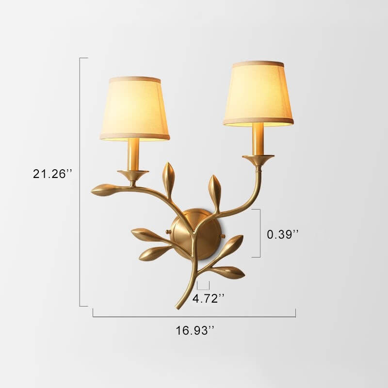 LumiFlora - Moderne wandlamp met 1 arm en plantenmotief van stof