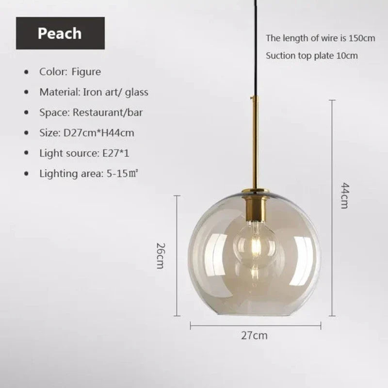 LoftLuxe - Lámpara colgante escandinava de cristal