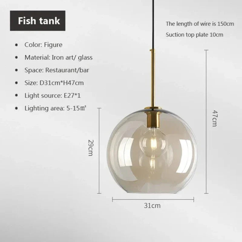 LoftLuxe - Lámpara colgante escandinava de cristal