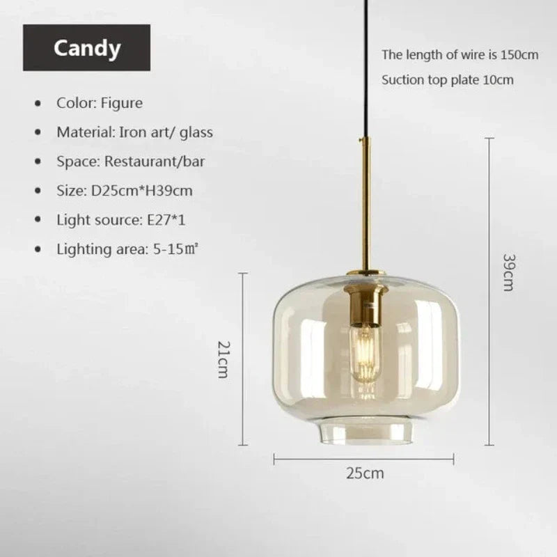LoftLuxe - Lámpara colgante escandinava de cristal