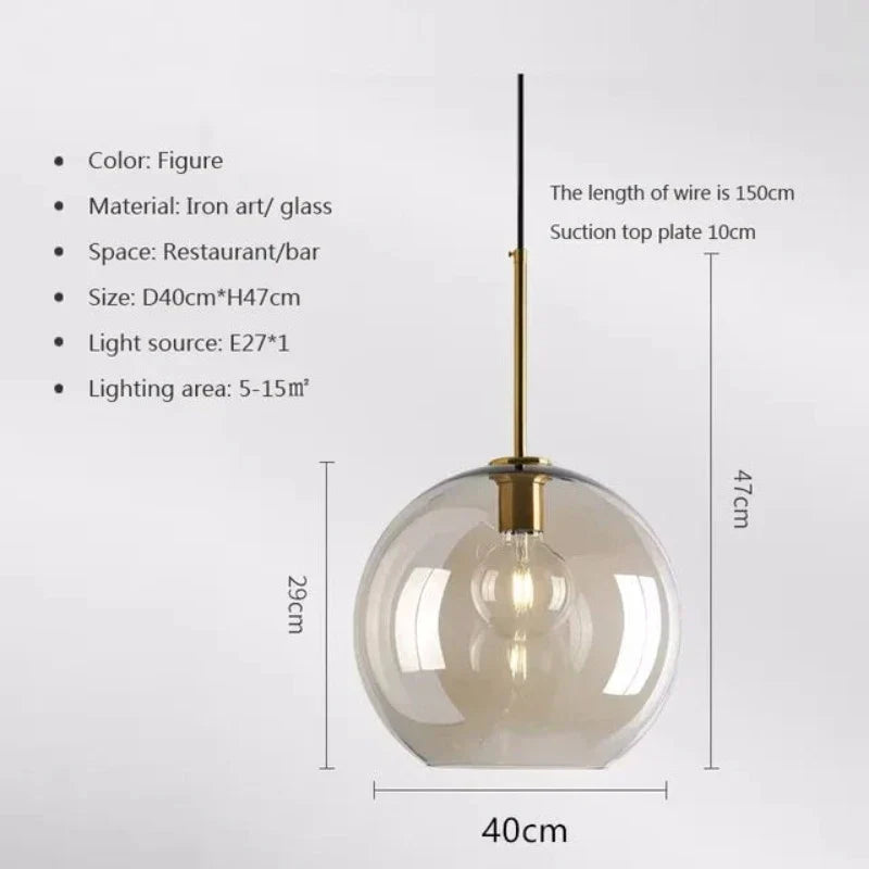 LoftLuxe - Lámpara colgante escandinava de cristal