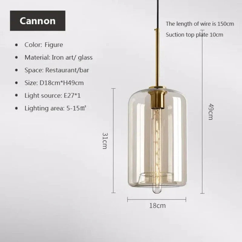 LoftLuxe - Lámpara colgante escandinava de cristal