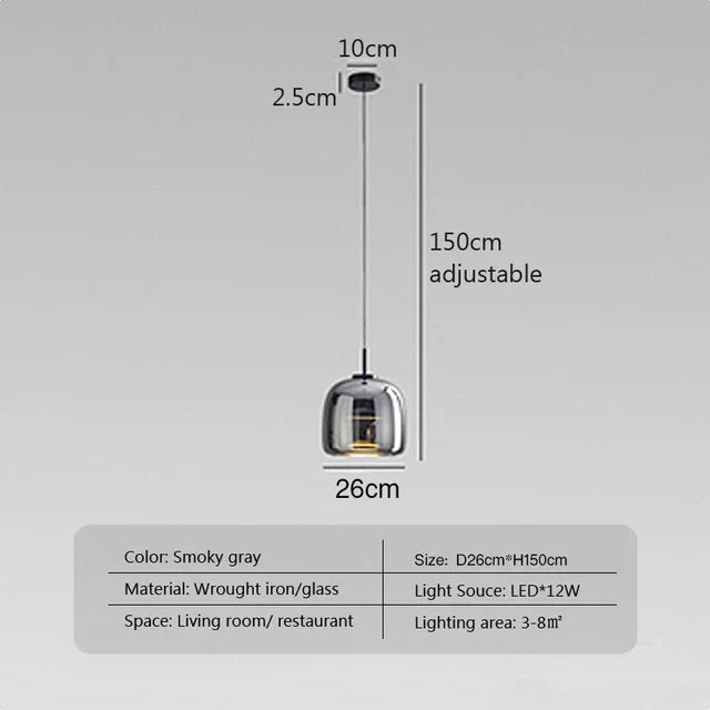ClearAura - Lámpara de cristal minimalista
