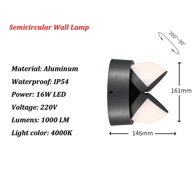 GlowGuard - Moderne LED-Wandlamp voor Buiten