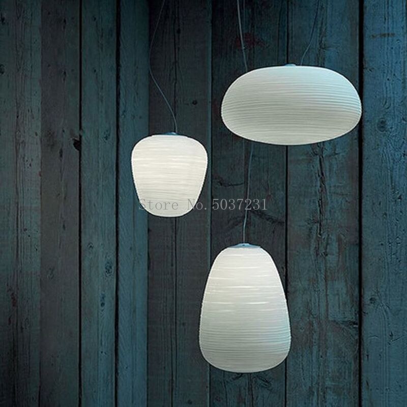 Moderne Melkwitte Glazen Hanglamp