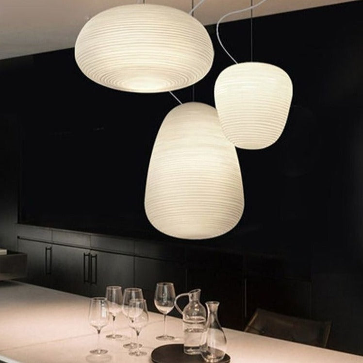 Moderne Melkwitte Glazen Hanglamp