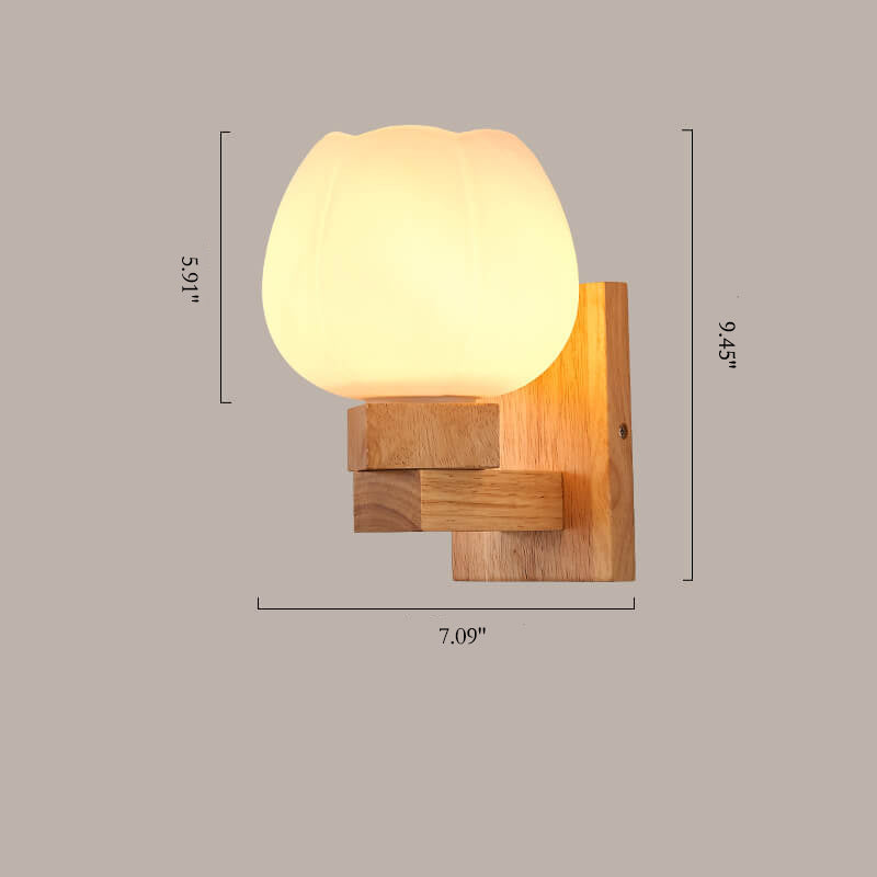 ScandiLicht - Moderne glazen en houten wandlamp