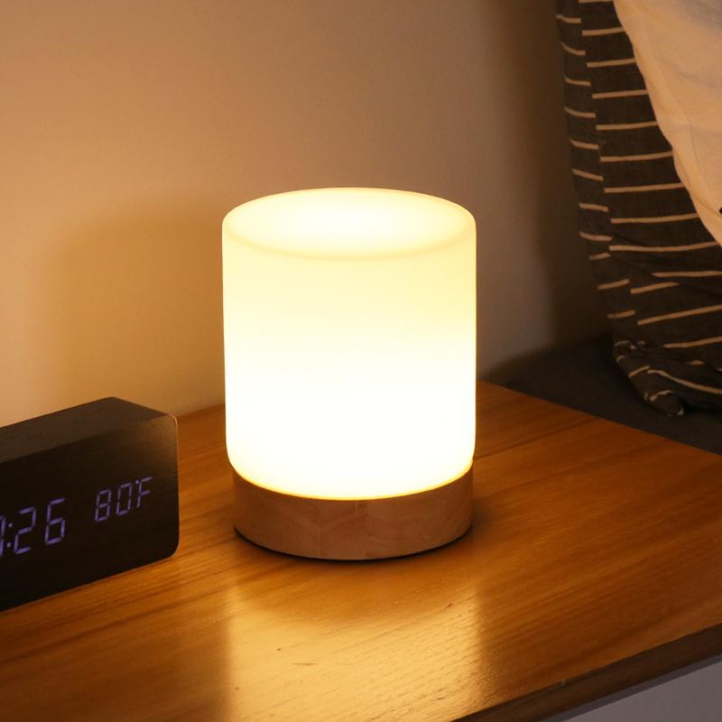 LumiGlow - Mini Glazen Cilinder Tafellampen met Touch-Open Functie voor 360-graden Verlichting bij Lezen en 's Nachts