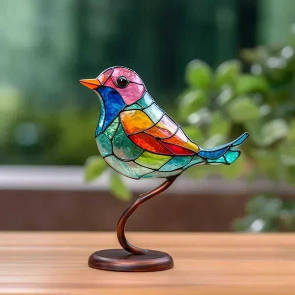 LuxeHome - AvianElegance Vogels in Gekleurd Glas voor een Geraffineerd Interieurontwerp